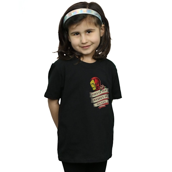 Marvel Girls Iron Man Tattoo Journey Brösttryck Bomull T-shirt Black 12-13 Years