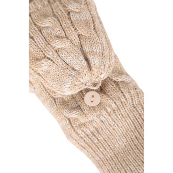 Mountain Warehouse Damfingerlösa Vantar med Fuskpälsfoder för Kvinnor Beige One Size
