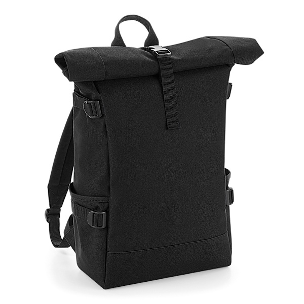 BagBase Block Roll-Top Ryggsäck One Size Svart/Svart Black/Black One Size