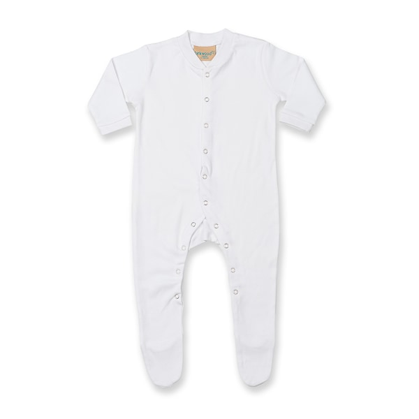 Larkwood Baby Unisex Enfärgad Långärmad Pyjamas NB Vit White NB