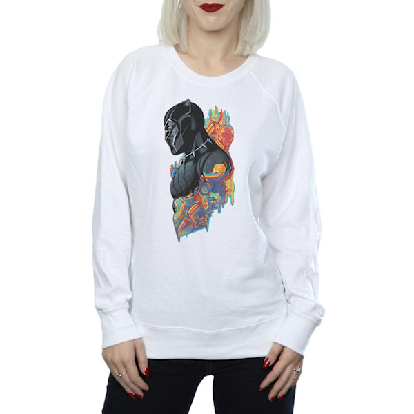 Marvel Dam/Kvinnor Black Panther Profil Sweatshirt XL Vit White XL