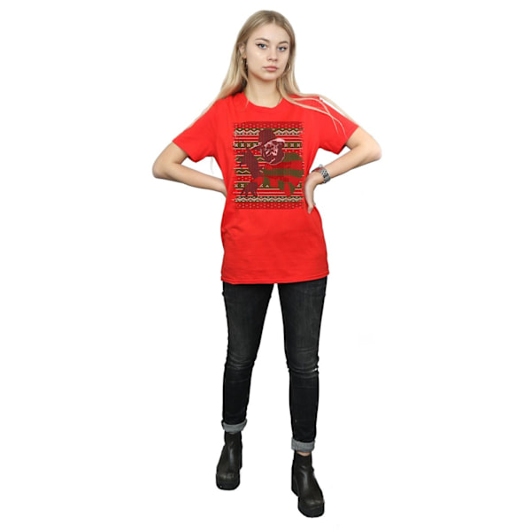 A Nightmare On Elm Street Dam/Damer Jul Fair Isle Bomull Boyfriend T-Shirt Red XXL