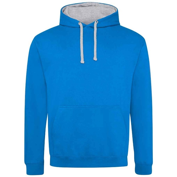 Awdis Unisex Vuxen Varsity Hoodie S Safirblå/Heather Grey Sapphire Blue/Heather Grey S