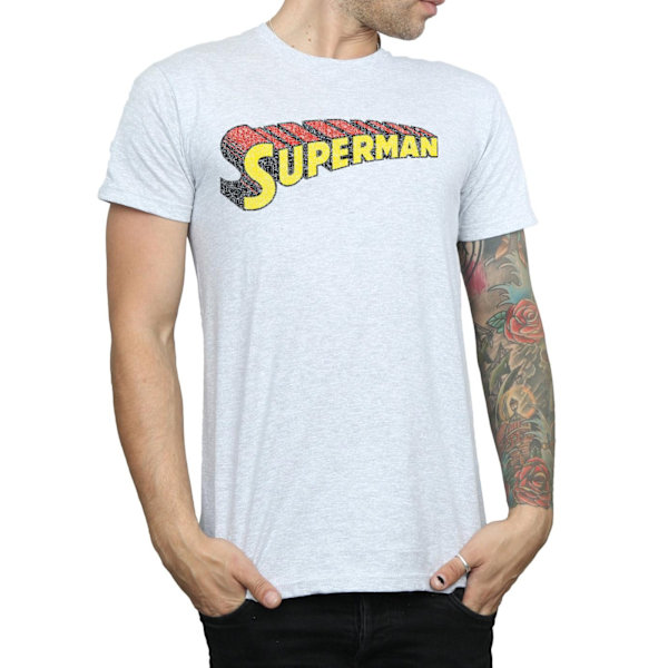 DC Comics Superman Telescopic Crackle Logo T-shirt M Sport Sports Grey M