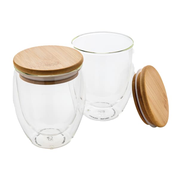 XD Collection Dubbelvägg 250ml Bambuglas (2-pack) One Si Transparent One Size