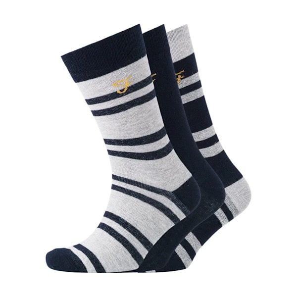 Farah Falton randiga strumpor för män (3-pack) One Size Svart/Vit Black/White One Size