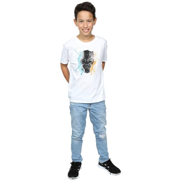 Marvel Pojkar Black Panther Splash T-shirt 9-11 år Vit White 9-11 Years