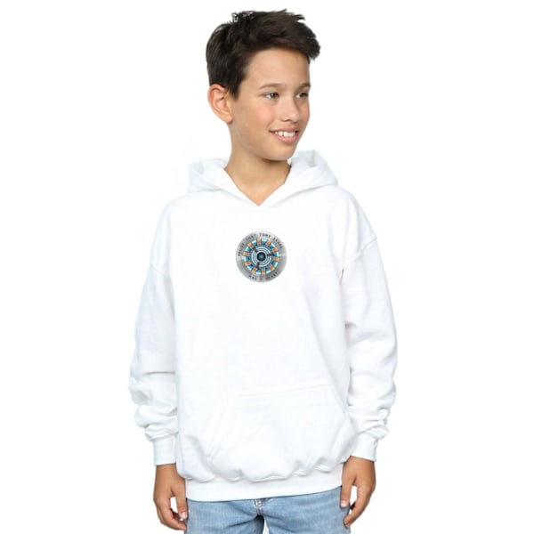 Marvel Pojkar Avengers Endgame Tony Stark Hjärta Hoodie 7-8 År White 7-8 Years
