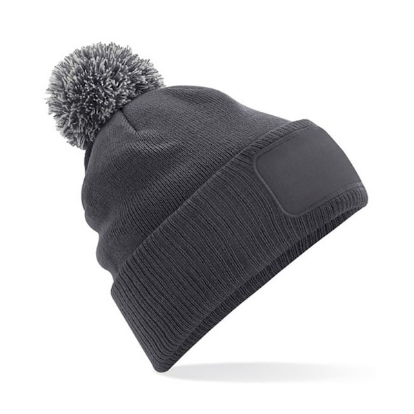 Beechfield Unisex Adult Snowstar Patch Beanie One Size Graphite Graphite Grey/Light Grey One Size
