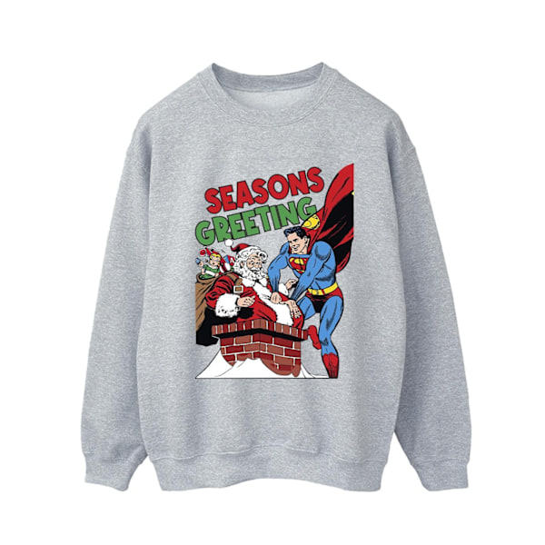 DC Comics Superman Santa Comic Sweatshirt S Sports Grey för män Sports Grey S