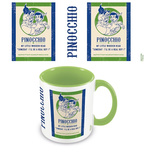 Pinocchio Real Boy Inner Two Tone Mug One Size Vit/Limegrön White/Lime Green One Size