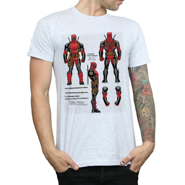 Marvel Deadpool Actionfigur Planer T-shirt 3XL Sports Grå Sports Grey 3XL