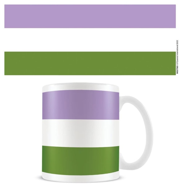 Pyramid International Genderqueer Flag Mug One Size Vit/Laven White/Lavender/Green One Size