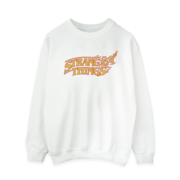 Netflix Dam/Kvinnor Stranger Things Logo Breaking Sweatshirt White M