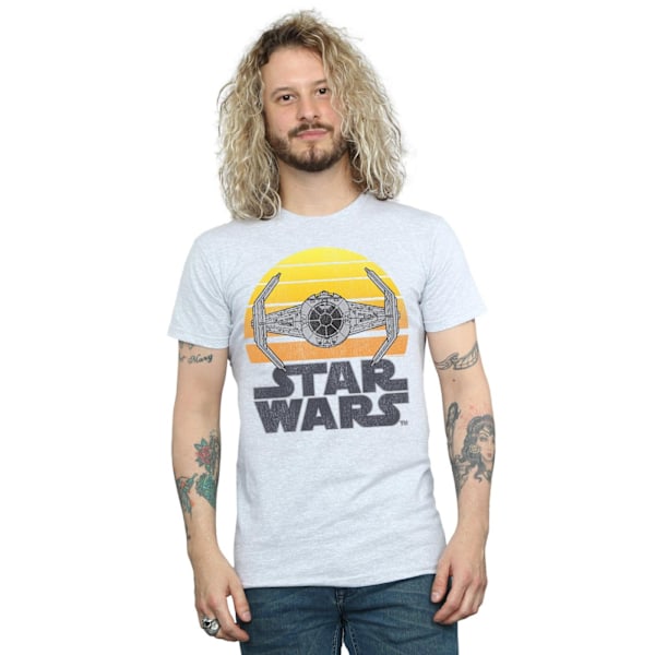 Star Wars T-shirt för män med TIE Fighter i solnedgången, XXL, sportgrå Sports Grey XXL