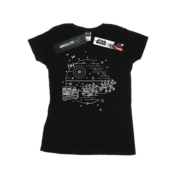 Star Wars Dam/Kvinnor Dödsstjärnan Sleigh Bomull T-shirt XXL Svart Black XXL
