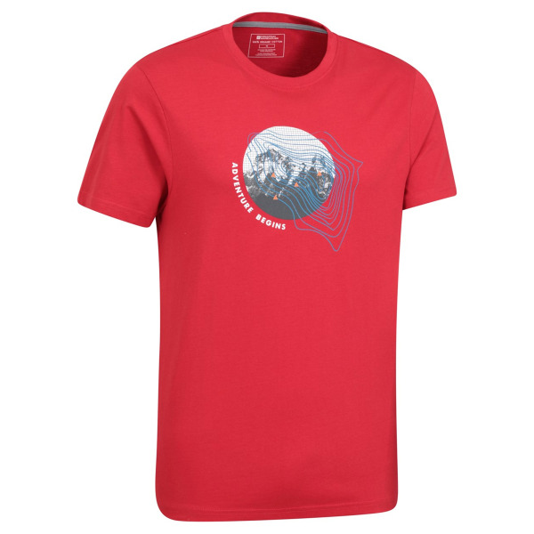 Mountain Warehouse Mens Adventure Begins Organic Cotton T-Shirt Red S