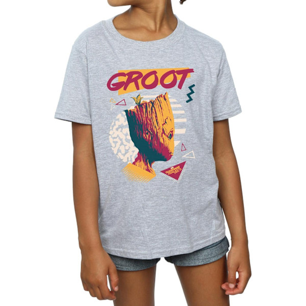 Marvel Girls Guardians Of The Galaxy Vol. 2 80-talets Groot Bomull T-shirt Sports Grey 7-8 Years