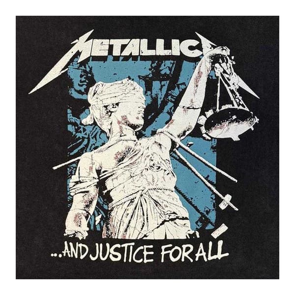Metallica Dam Justice Squares Stentvättad Crop Top L Grå Charcoal Grey L
