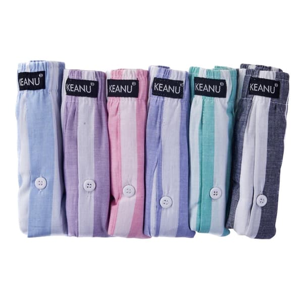 Keanu Herr Pastellrandiga Vävd Boxer Shorts (6-pack) XL Mul Multicoloured XL
