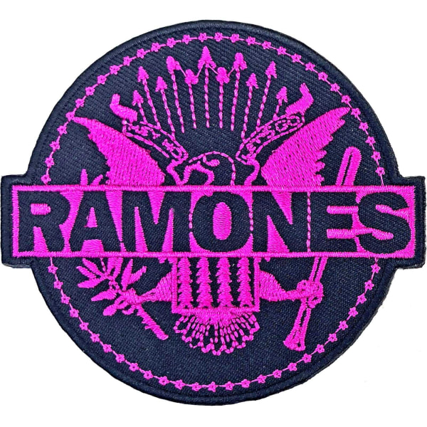 Ramones Woven Seal Iron On Patch One Size Rosa/Navy Pink/Navy One Size