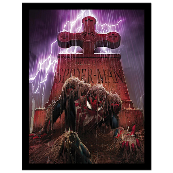 Spider-Man Gravestone inramad affisch 40cm x 30cm Flerfärgad Multicoloured 40cm x 30cm