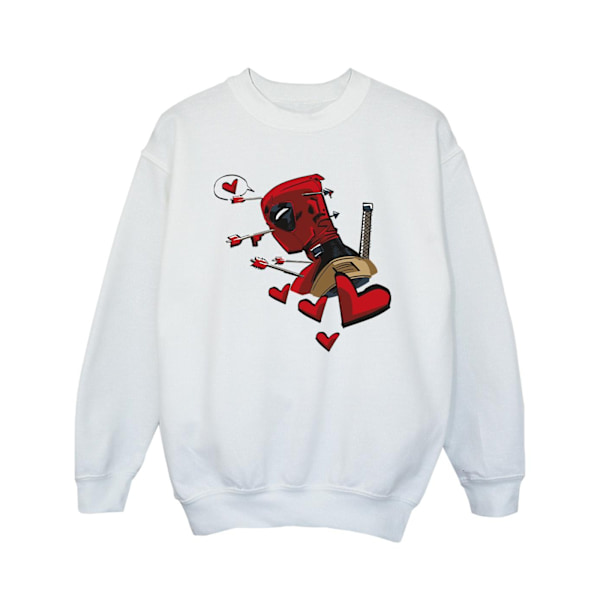 Marvel Girls Deadpool Love Arrow Sweatshirt 7-8 år Vit White 7-8 Years