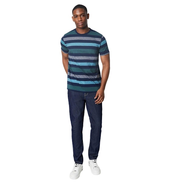 Maine Feeder Block Stripe T-shirt M Navy Navy M