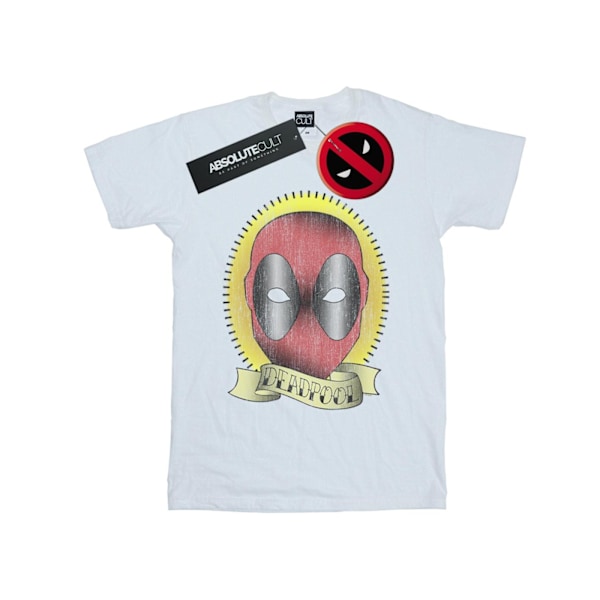 Marvel Dam/Damer Deadpool Tattoo Print Bomull Boyfriend T-Shirt XL Vit White XL