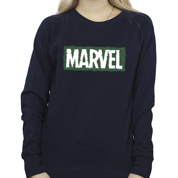 Marvel Dam/Kvinnor Holly Logo Sweatshirt L Marinblå Navy Blue L
