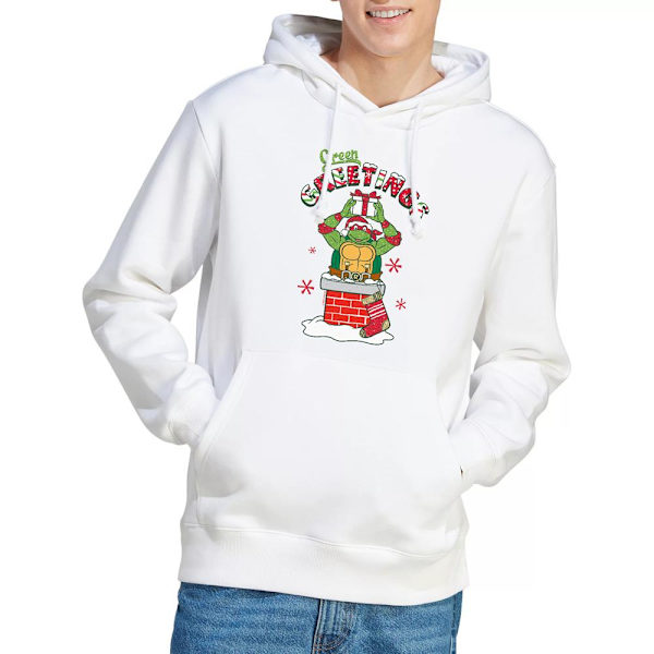 Teenage Mutant Ninja Turtles Herr Grön Julhälsning Scen White L