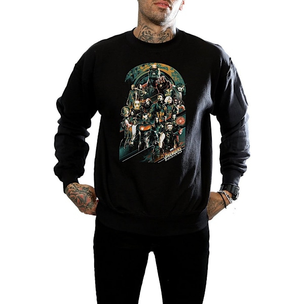 Avengers Infinity War Herr Team Bomullströja XXL Svart Black XXL