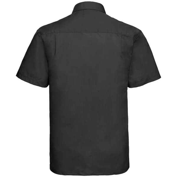 Russell Collection Herr Kortärmad Poly-Cotton Easy Care Poplin Black 15.5