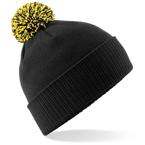 Beechfield Girls Snowstar Duo Extreme Winter Hat One Size Svart Black/Yellow One Size