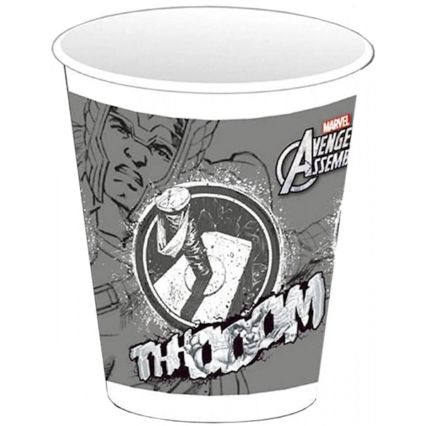 Avengers Assemble Plast Thor 200ml Party Cup (Förpackning om 8) En Grey/White One Size