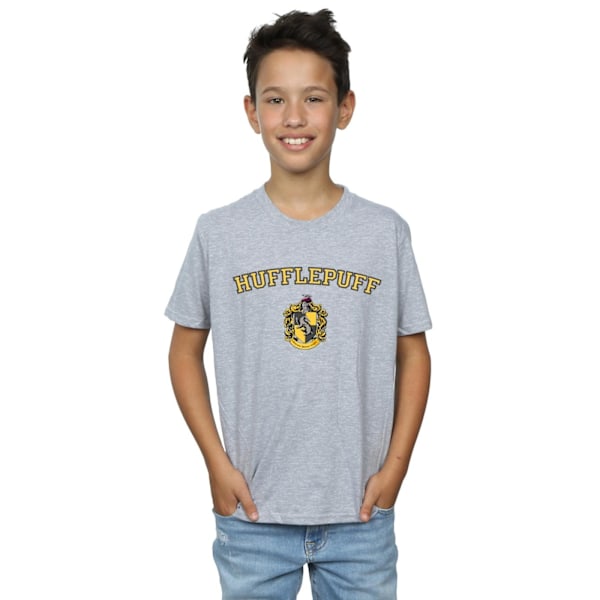 Harry Potter Boys Hufflepuff Crest T-Shirt 5-6 år Sports Grey Sports Grey 5-6 Years