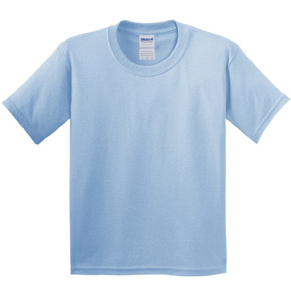 Gildan Unisex Barn T-shirt i Tung Bomull (2-pack) S Ljusblå Light Blue S