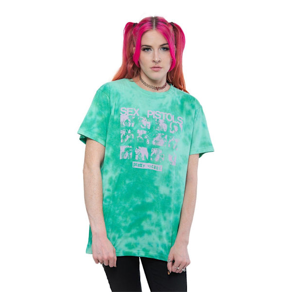 Sex Pistols Unisex Vuxen Pretty Vacant Dip Dye Bomull T-shirt X Green XXL