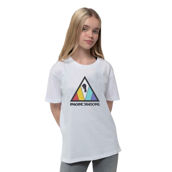 Imagine Dragons Barn/Barn Triangle Logo T-Shirt 3-4 År White 3-4 Years