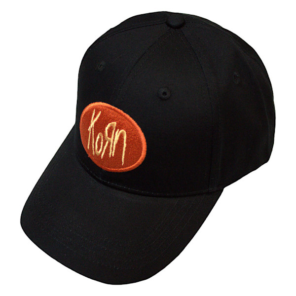 Korn Unisex Vuxen Oval Logotyp Broderad Detalj Baseball Keps One Black One Size