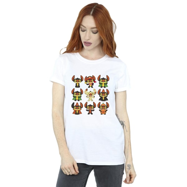 Disney Dam/Kvinnor Lilo & Stitch Halloween Kostymer Bomull Pojkvän T-Shirt L Vit White L