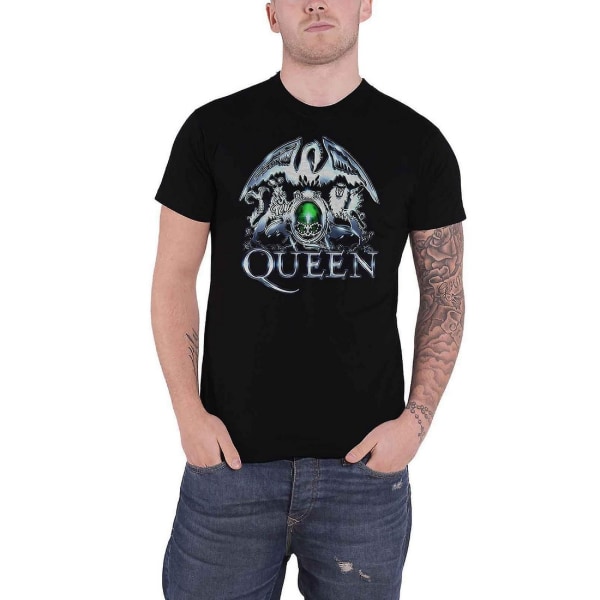Queen Unisex Adult Metal Crest T-shirt XL Svart Black XL