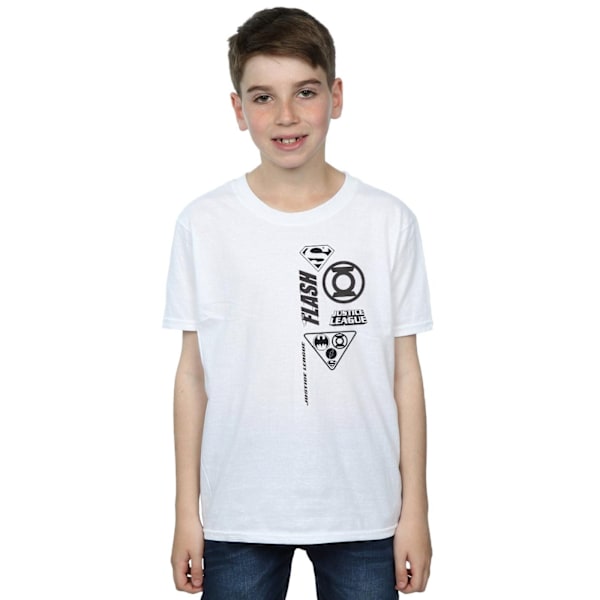 DC Comics Boys Justice League Chest Icons T-Shirt 12-13 år W White 12-13 Years