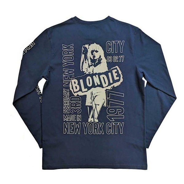 Blondie Unisex Adult NYC ´77 Långärmad T-shirt M Denim Blå Denim Blue M