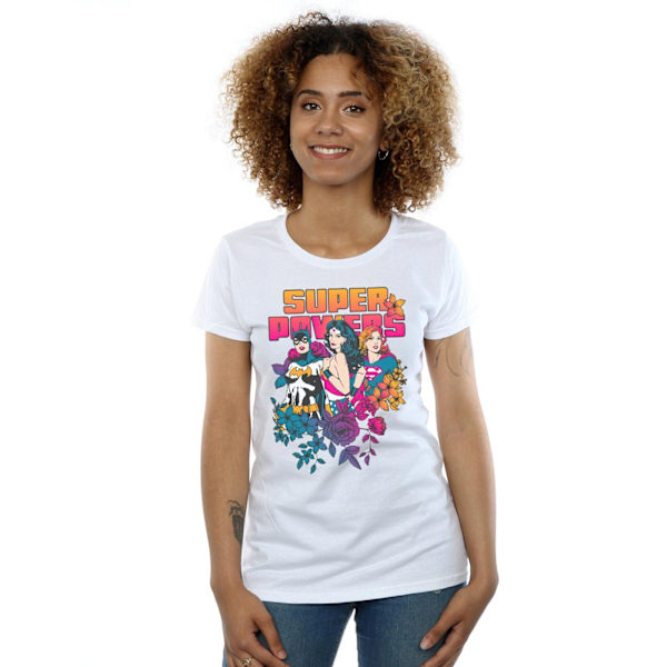 DC Comics Dam/Kvinnor Super Powers Neon Blommig Bomull T-shirt White S