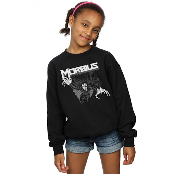 Marvel Comics Girls Morbius Mono Jump Sweatshirt 5-6 år Svart Black 5-6 Years