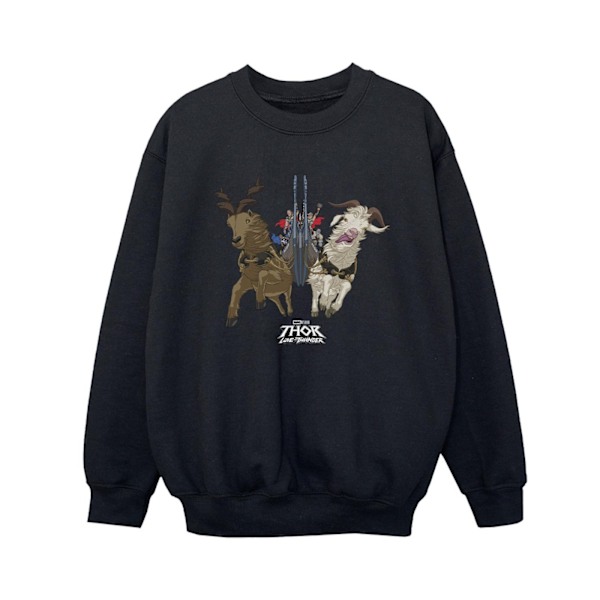 Marvel Boys Thor Love And Thunder Viking Ship Sweatshirt 5-6 år Black 5-6 Years