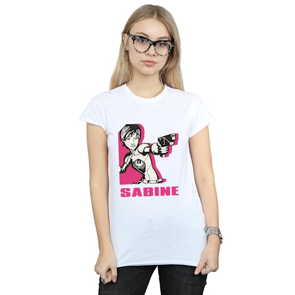 Star Wars Dam/Kvinnor Rebels Sabine Bomull T-shirt L Vit White L