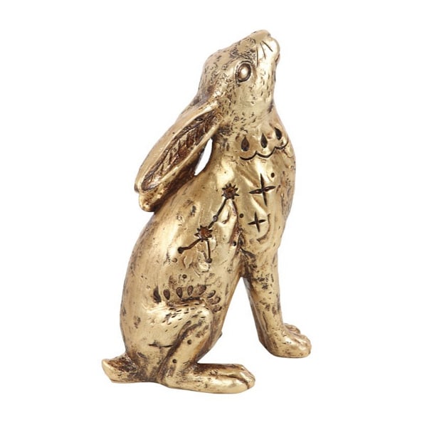 Something Different Midnatts Hare Resin Prydnad En Storlek Guld Gold One Size