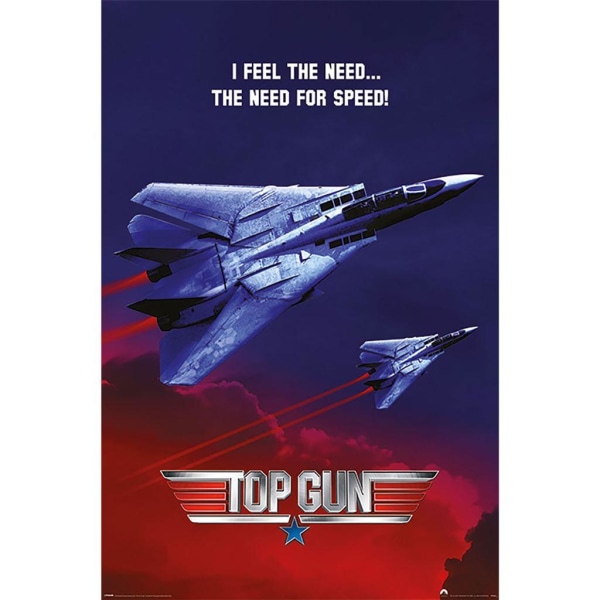 Top Gun The Need For Speed-affisch 91,5 cm x 61 cm x 0,1 cm Blå/Re Blue/Red/White 91.5cm x 61cm x 0.1cm
